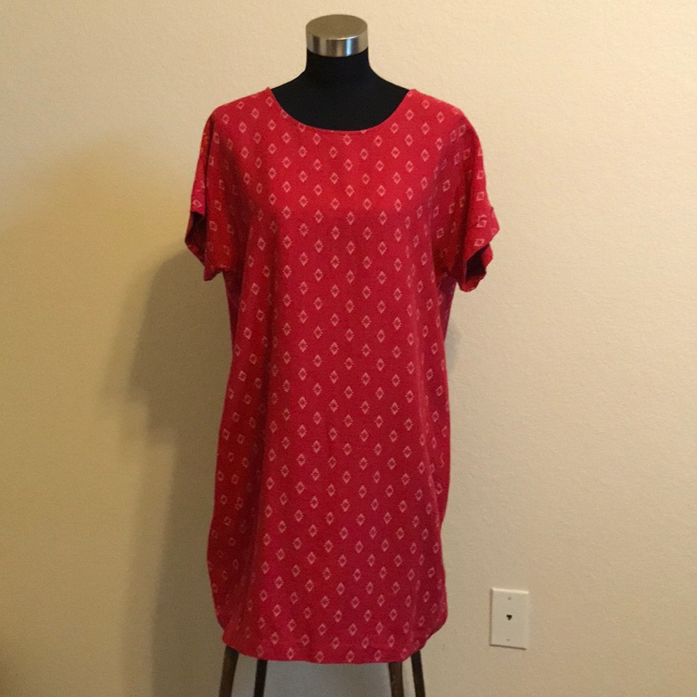 Old Navy Shift Dress RED Medium Dolman Sleeves